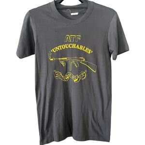 Vintage 80s ATF Untouchables Alcohol Tobacco Firearms Single Stitch Shirt Small